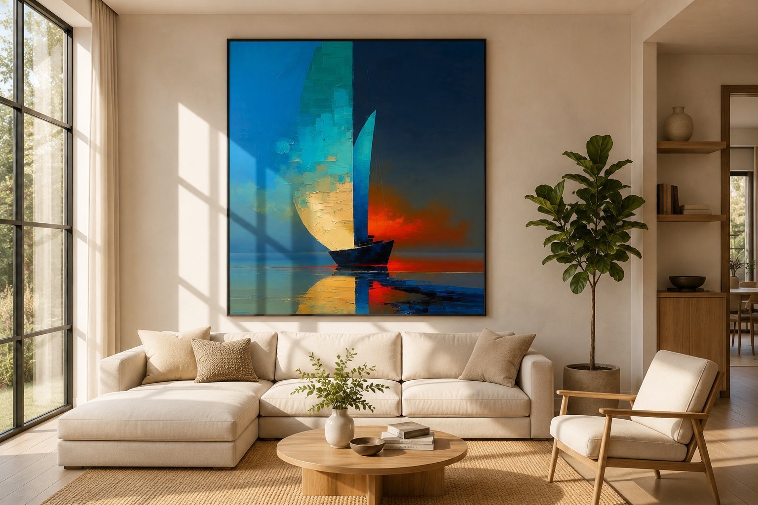 rainbow horse gallop canvas wall art shown framed on a wall