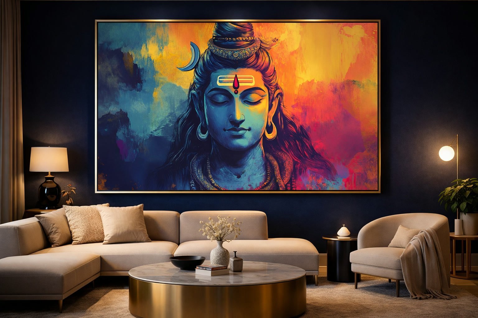 Shiva Meditation Art framed canvas wall art