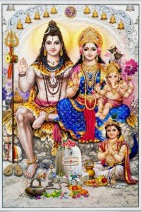 Shiva Parivar Blessing Canvas Wall Art 3x4 Feet – Floating Frame – Premium Digital Canvas Print – Living Room & Home Spiritual Wall Décor