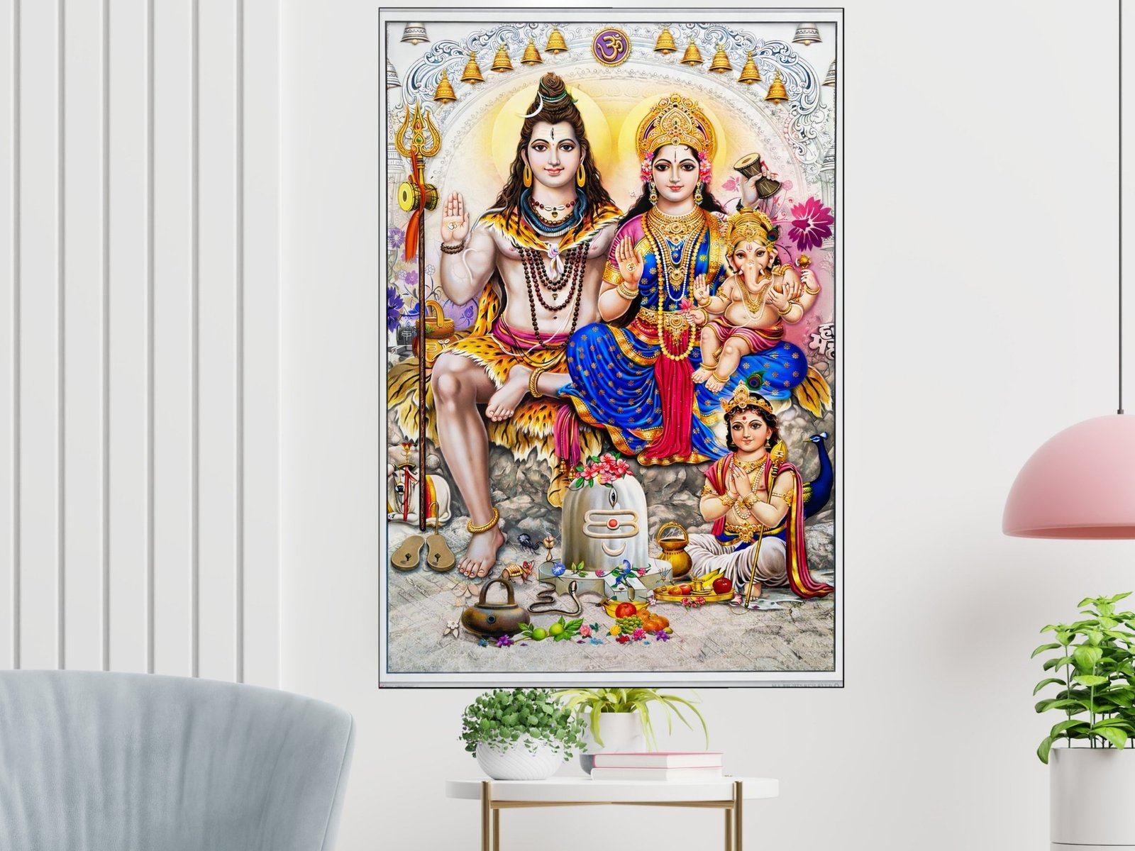 Shiva Parivar Blessing canvas wall art placement