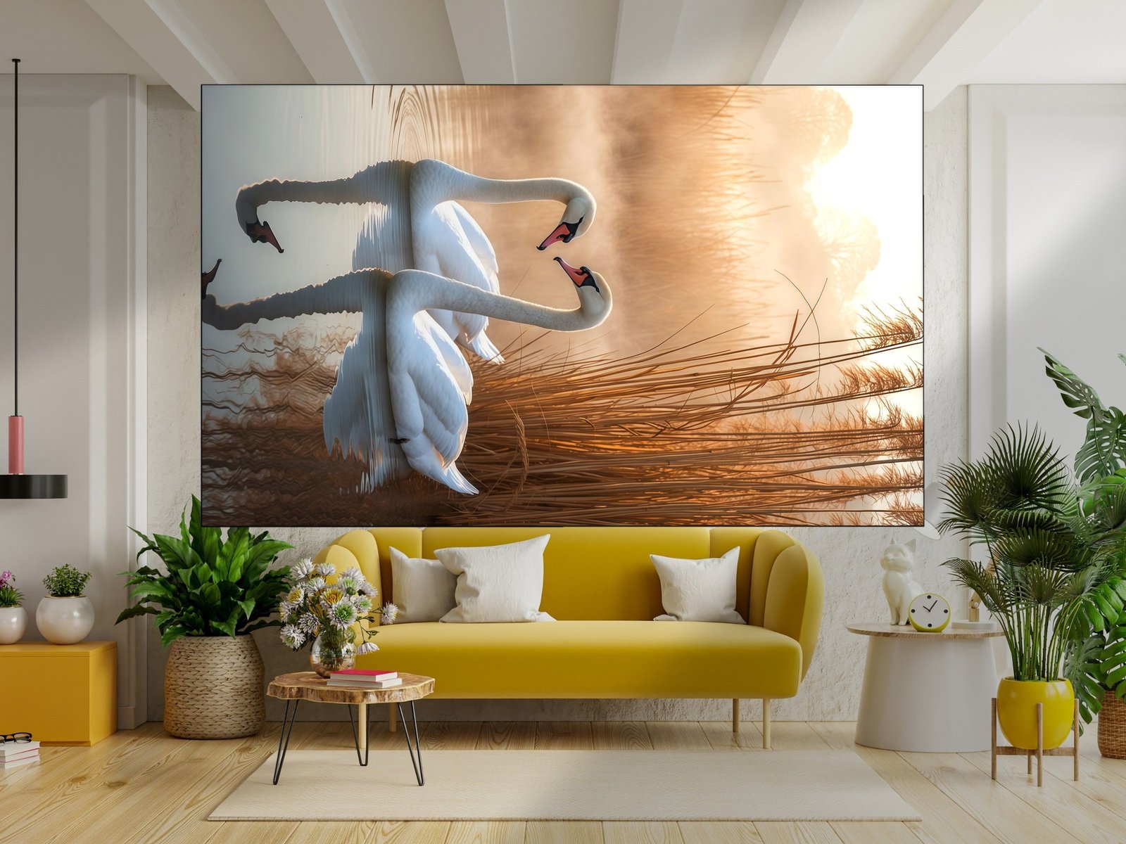 Swan Lake Romance canvas wall art placement