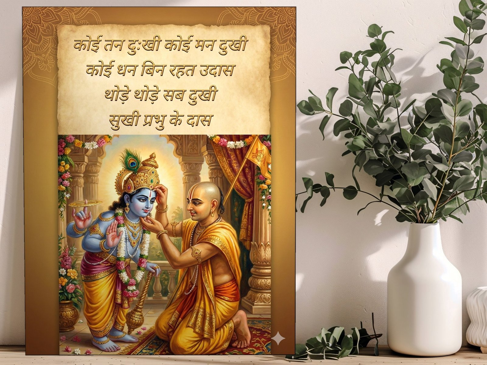 Krishna Sudama Friendship framed canvas wall art