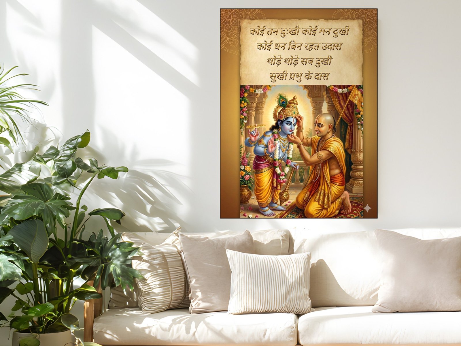 Krishna Sudama Friendship canvas wall art placement