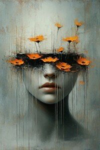 Marigold Dreams Portrait Canvas Wall Art 3x4 Feet – Floating Frame – Premium Digital Canvas Print – Living Room & Home Spiritual Wall Décor