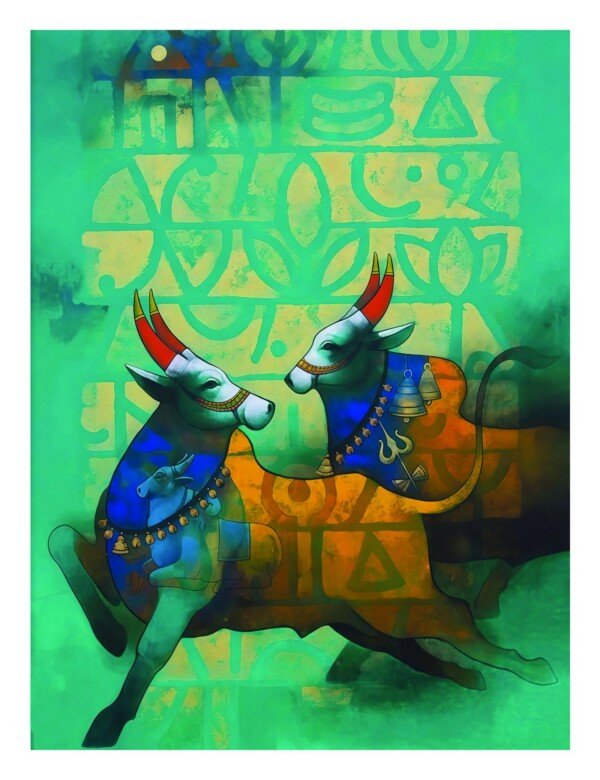 nandi the bull canvas wall art
