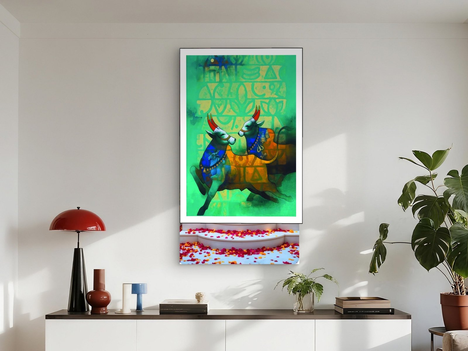 Nandi The Bull canvas wall art placement