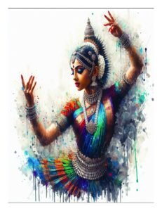 Bharatanatyam Dancer Art Canvas Wall Art 3x4 Feet – Floating Frame – Premium Digital Canvas Print – Living Room & गृह आध्यात्मिक दीवार सजावट