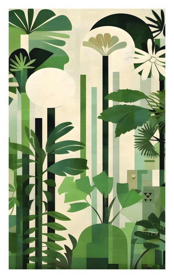 green leafy plants art canvas wall art
