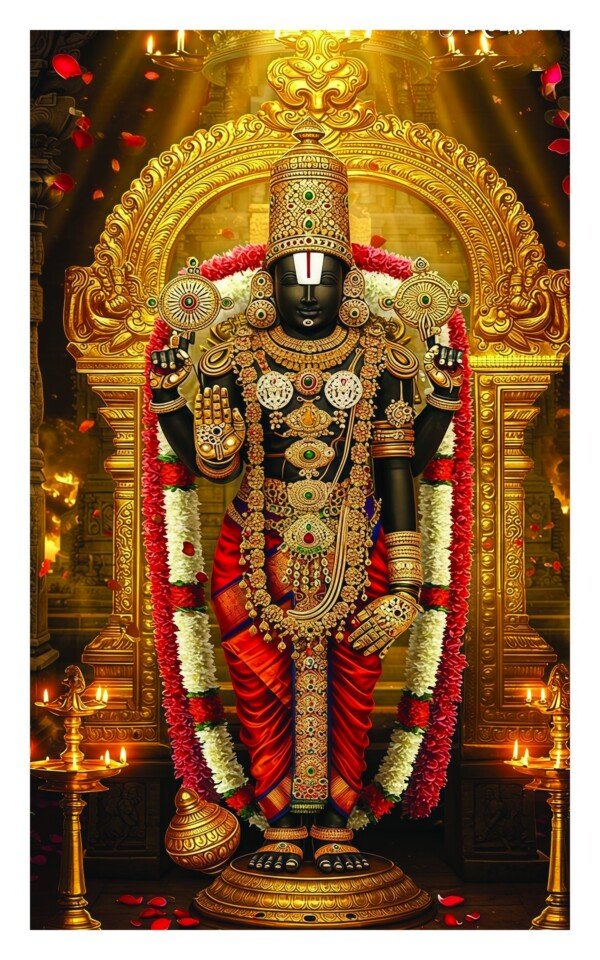 tirupati balaji shrine canvas wall art