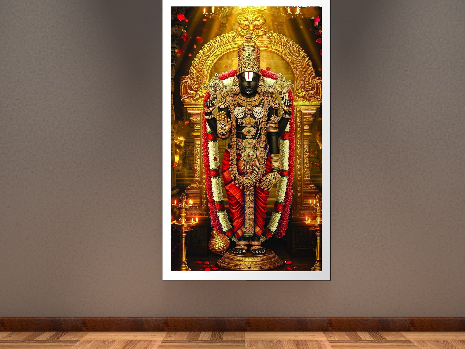 Tirupati Balaji Shrine canvas wall art placement