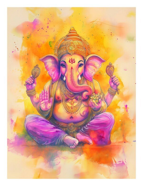 ganesha art canvas wall art