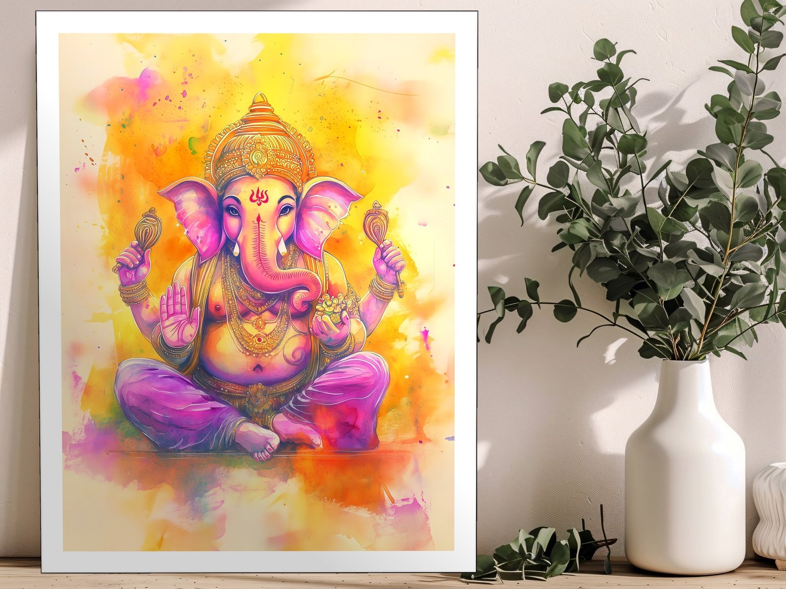 Ganesha Art canvas wall art placement