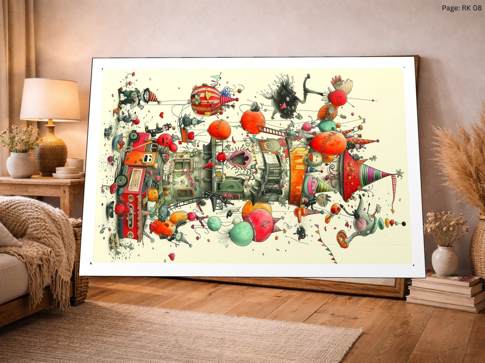 Whimsical Tower Scene framed canvas wall art