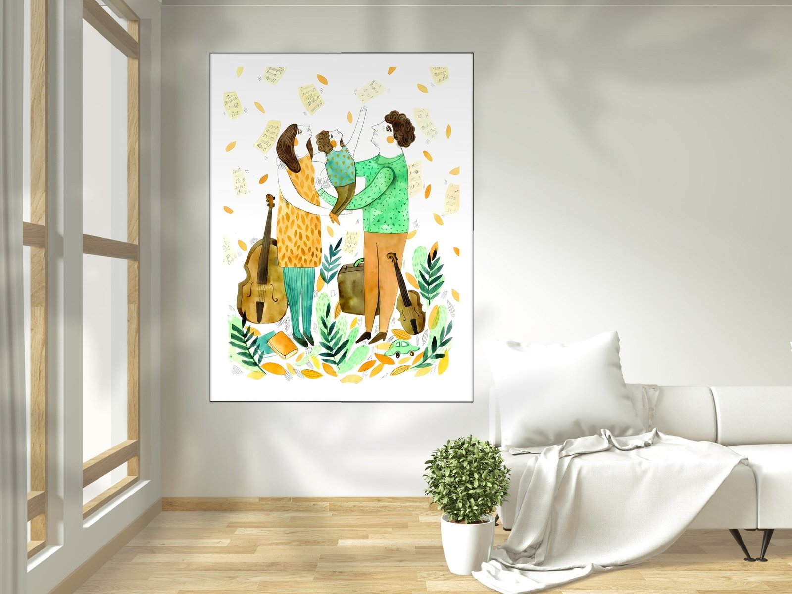 Melody Makers Illustration canvas wall art placement
