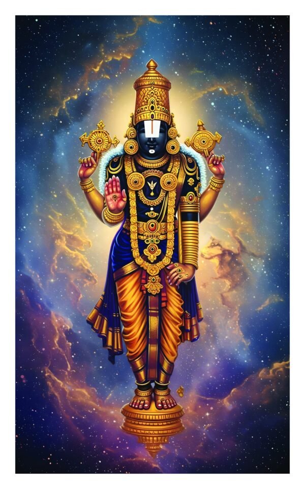 lord venkateswara cosmic canvas wall art