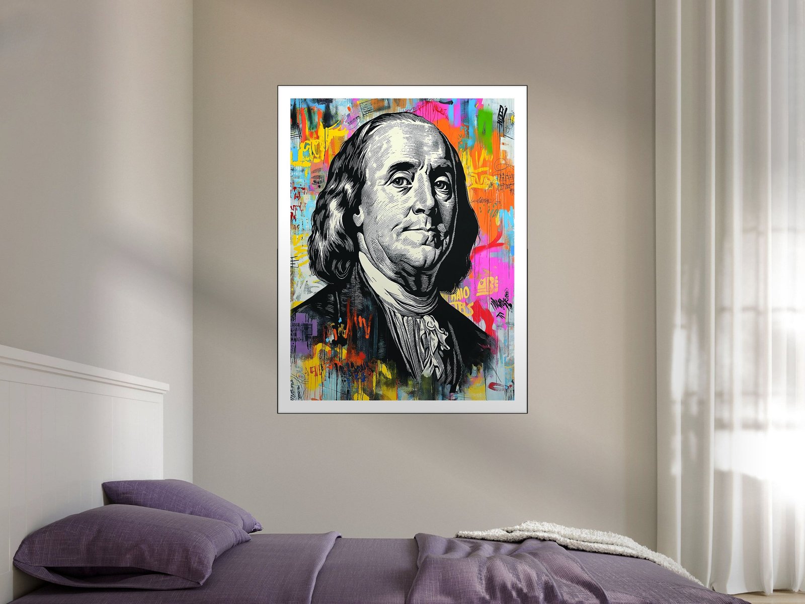 Franklin Graffiti Pop Art framed canvas wall art