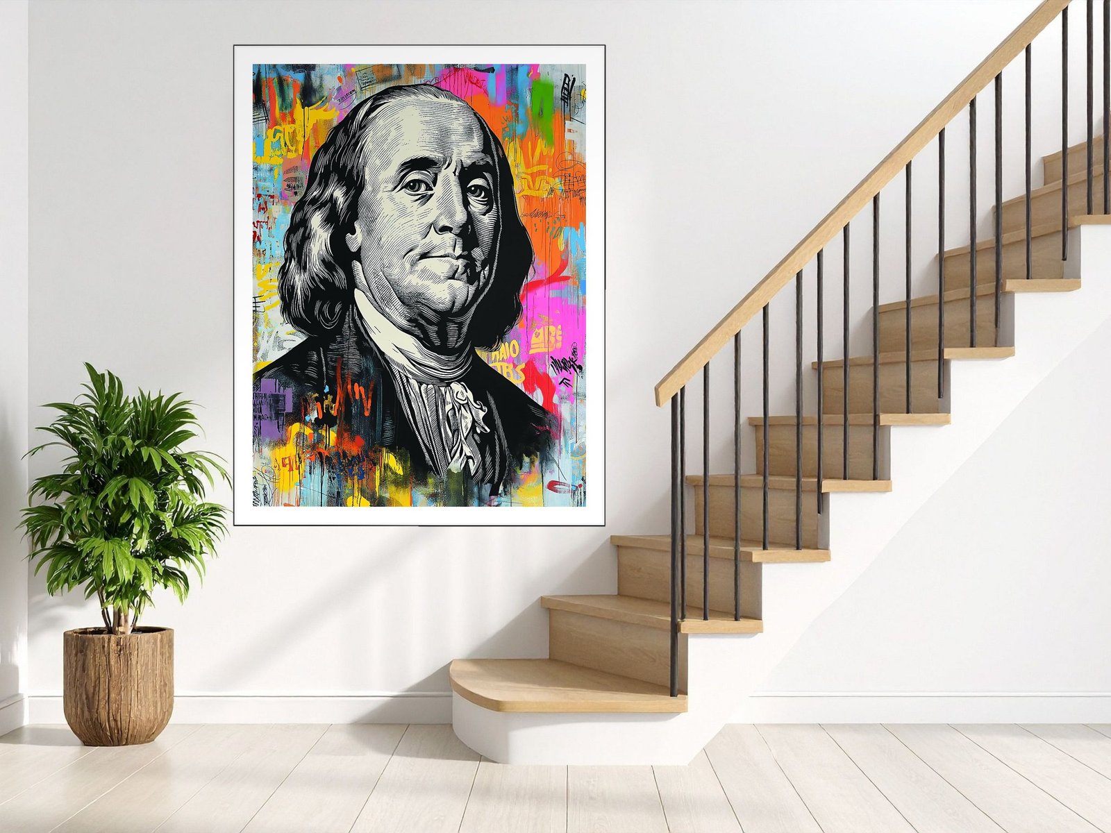 Franklin Graffiti Pop Art canvas wall art placement