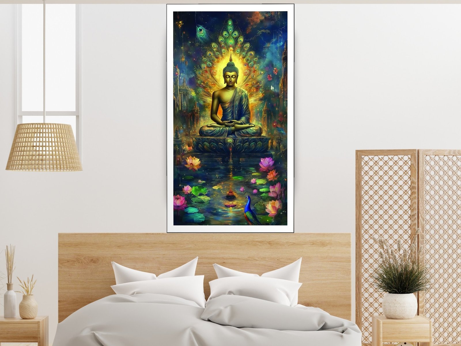 Buddha Lotus Twilight canvas wall art placement