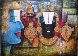 Balaji Heritage Collage Canvas Wall Art 3x4 Feet – Floating Frame – Premium Digital Canvas Print – Living Room & गृह आध्यात्मिक दीवार सजावट