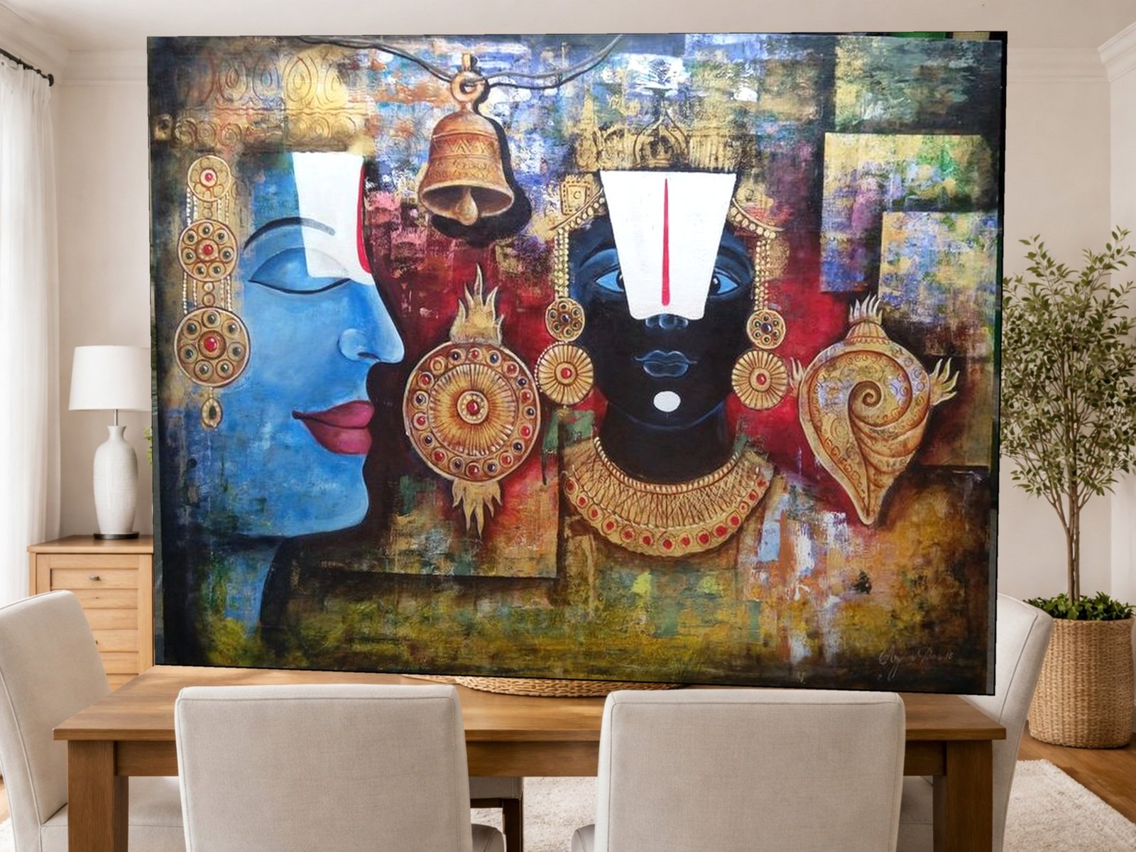 Balaji Heritage Collage canvas wall art placement