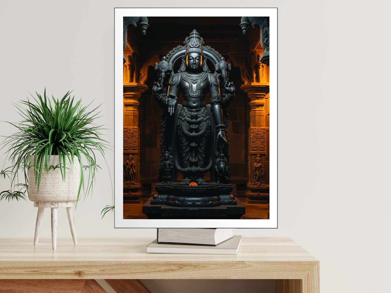 Temple Sanctum Vishnu canvas wall art placement