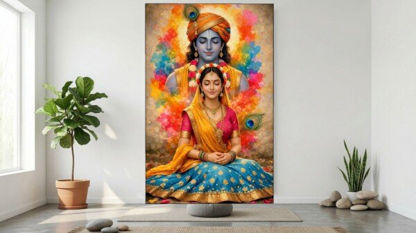 devotion in color mist canvas wall art shown framed on a wall