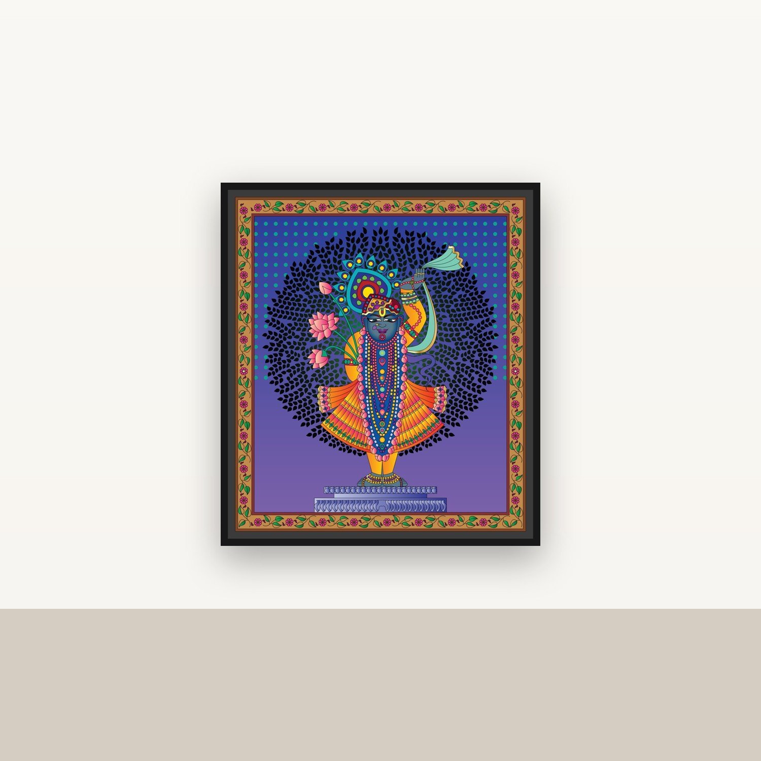 Krishna Standing Tall canvas wall art placement