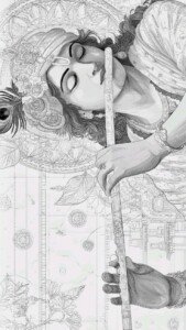 Graphite Muse Sketch Canvas Wall Art 3x4 Feet – Floating Frame – Premium Digital Canvas Print – Living Room & Home Spiritual Wall Décor