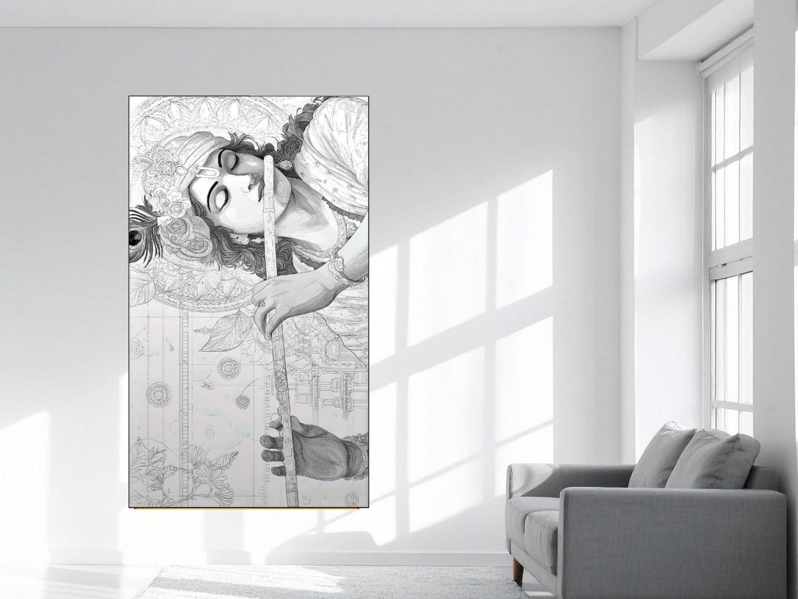 Graphite Muse Sketch framed canvas wall art