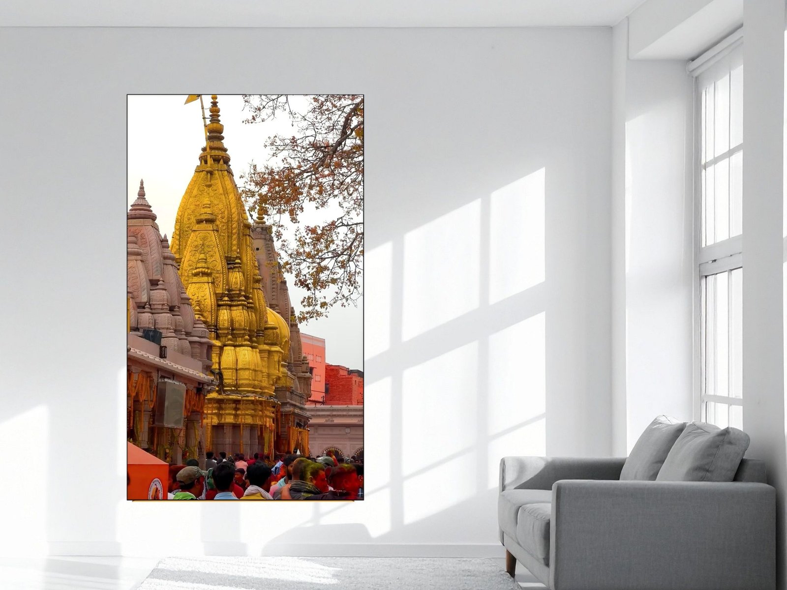 Kashi Vishwanath Gold Spire framed canvas wall art