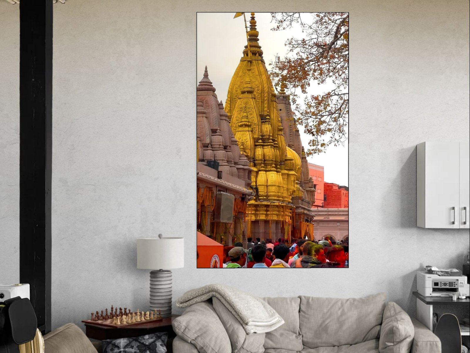 Kashi Vishwanath Gold Spire canvas wall art placement