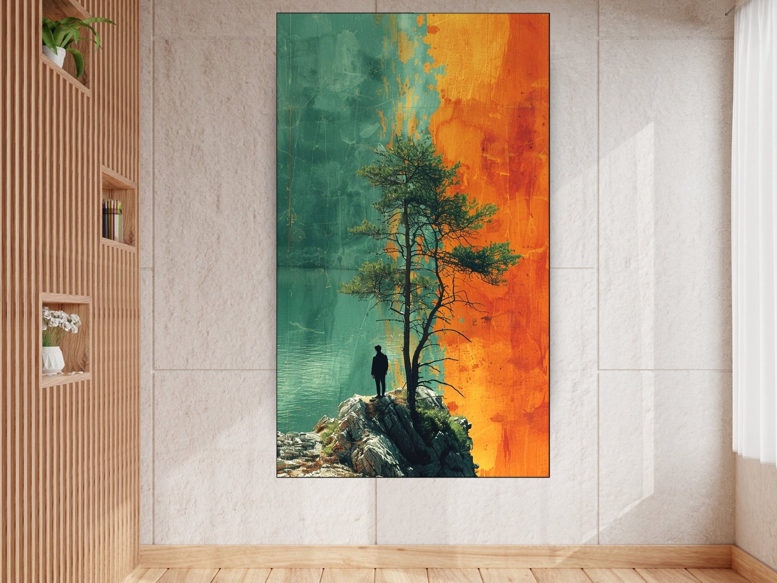 Lone Tree Between Worlds canvas wall art placement