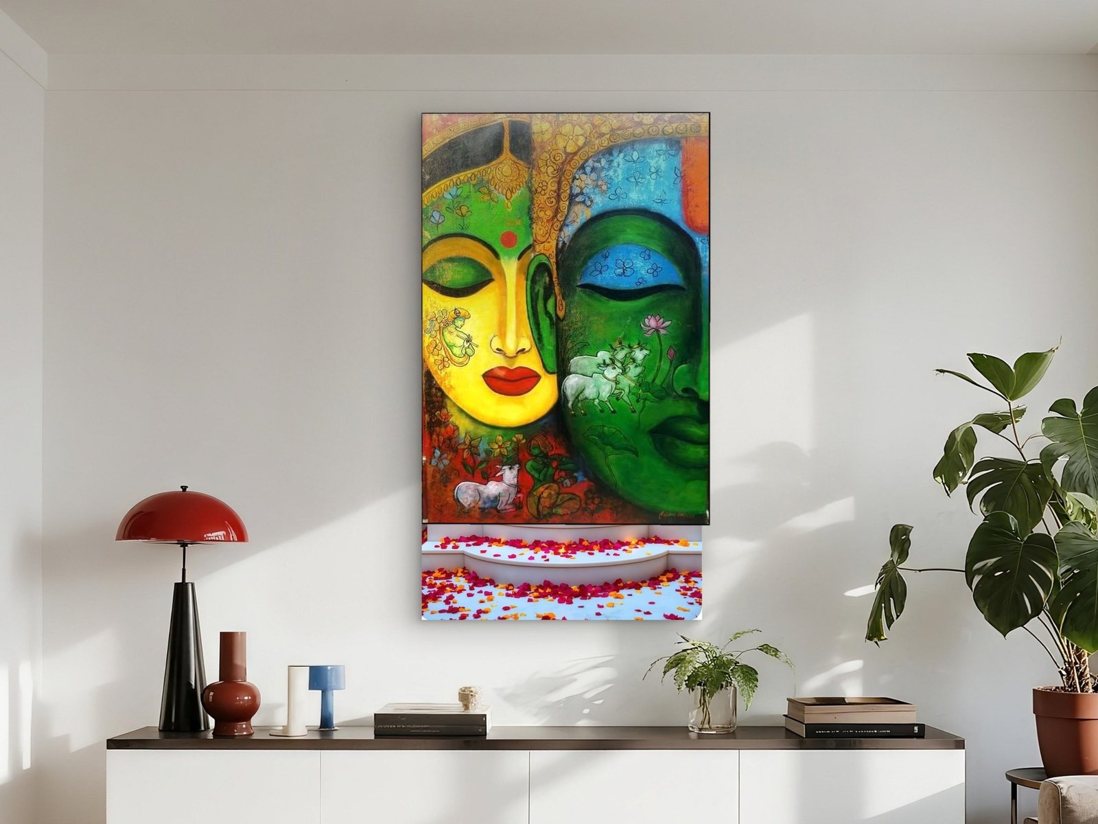 Twin Faces of Serenity framed canvas wall art