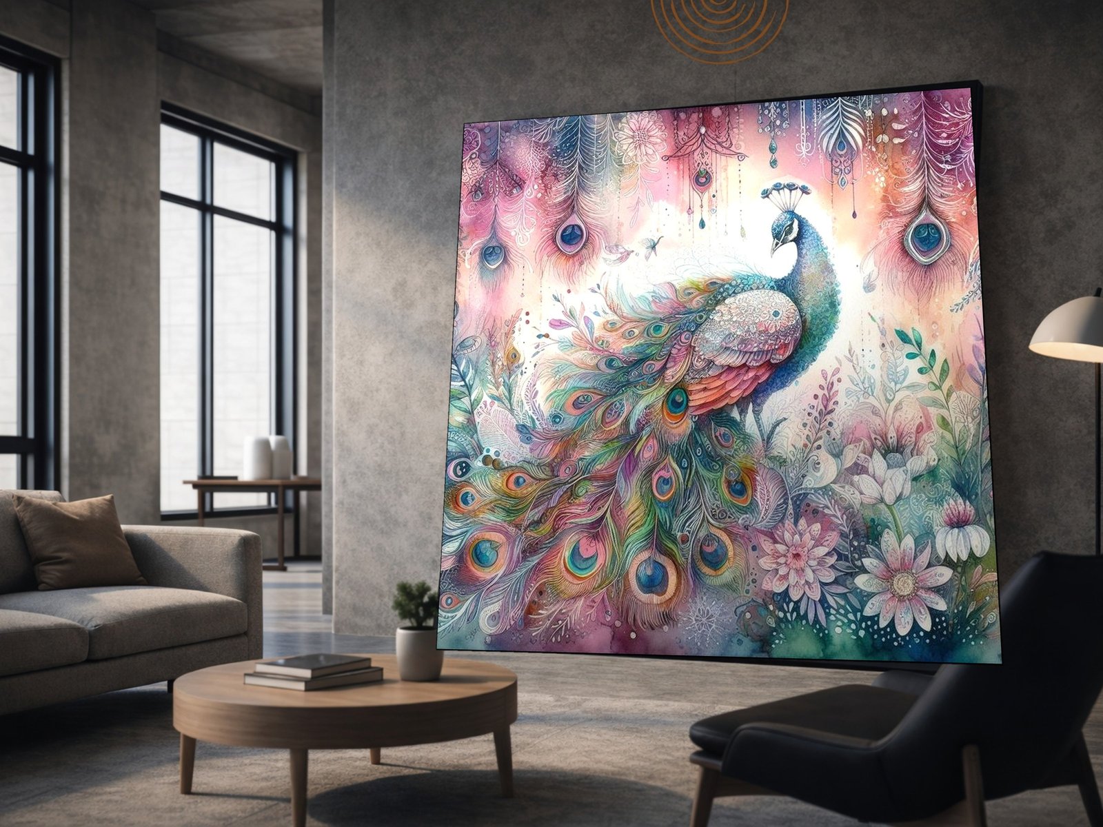 Dream Peacock Garden canvas wall art placement