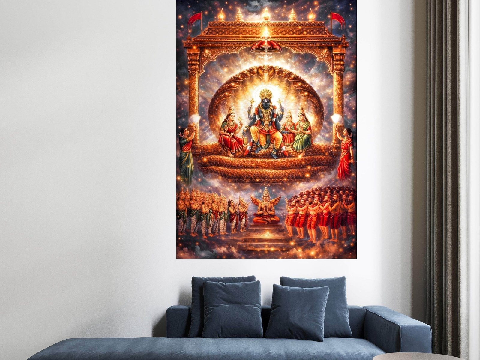 Vaikuntha Celestial Court canvas wall art placement