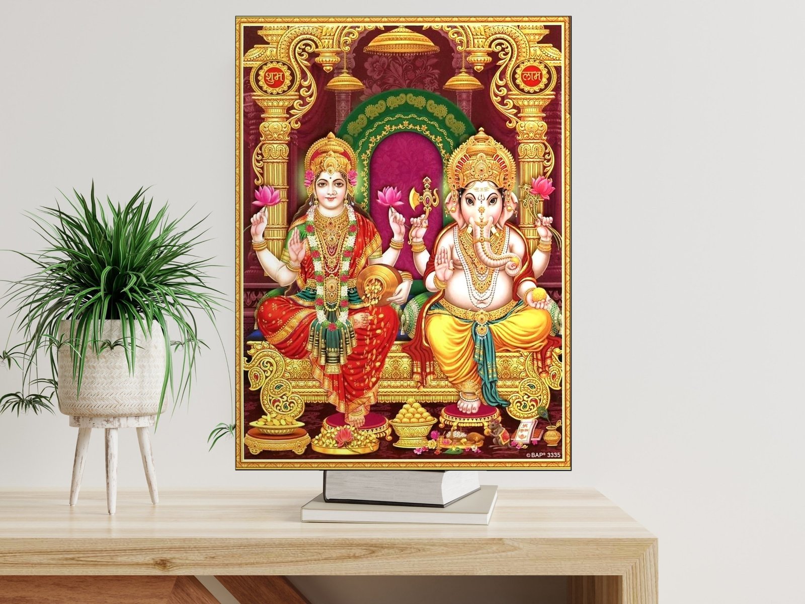 Lakshmi Ganesha Throne canvas wall art placement