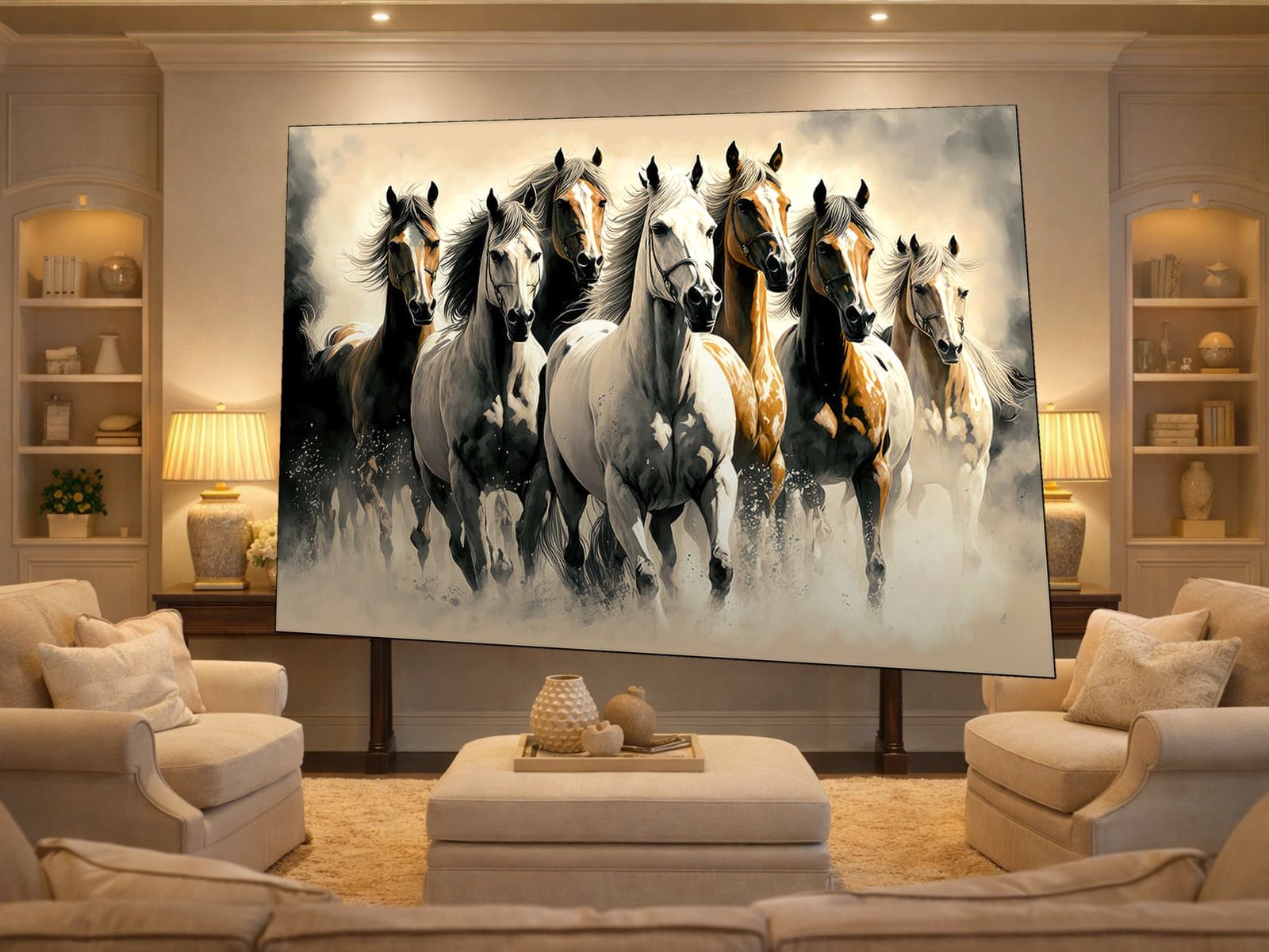 Horses of the Dust Plains canvas wall art placement