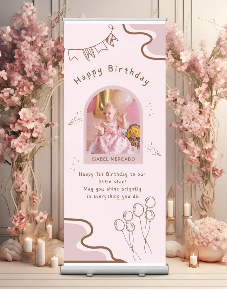 Birthday Banner Standee with Stand
